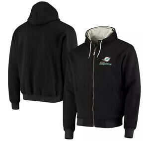 Men's Dunbrooke Miami Dolphins Craftsman Jacket Thermal-Lined Full-Zip Large